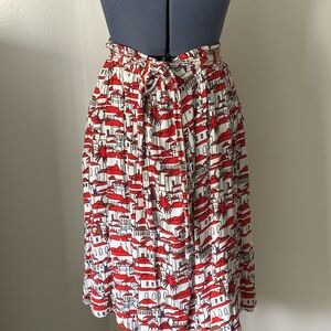 ANTHROPOLOGIE Porridge Getaway Novelty Skirt size L